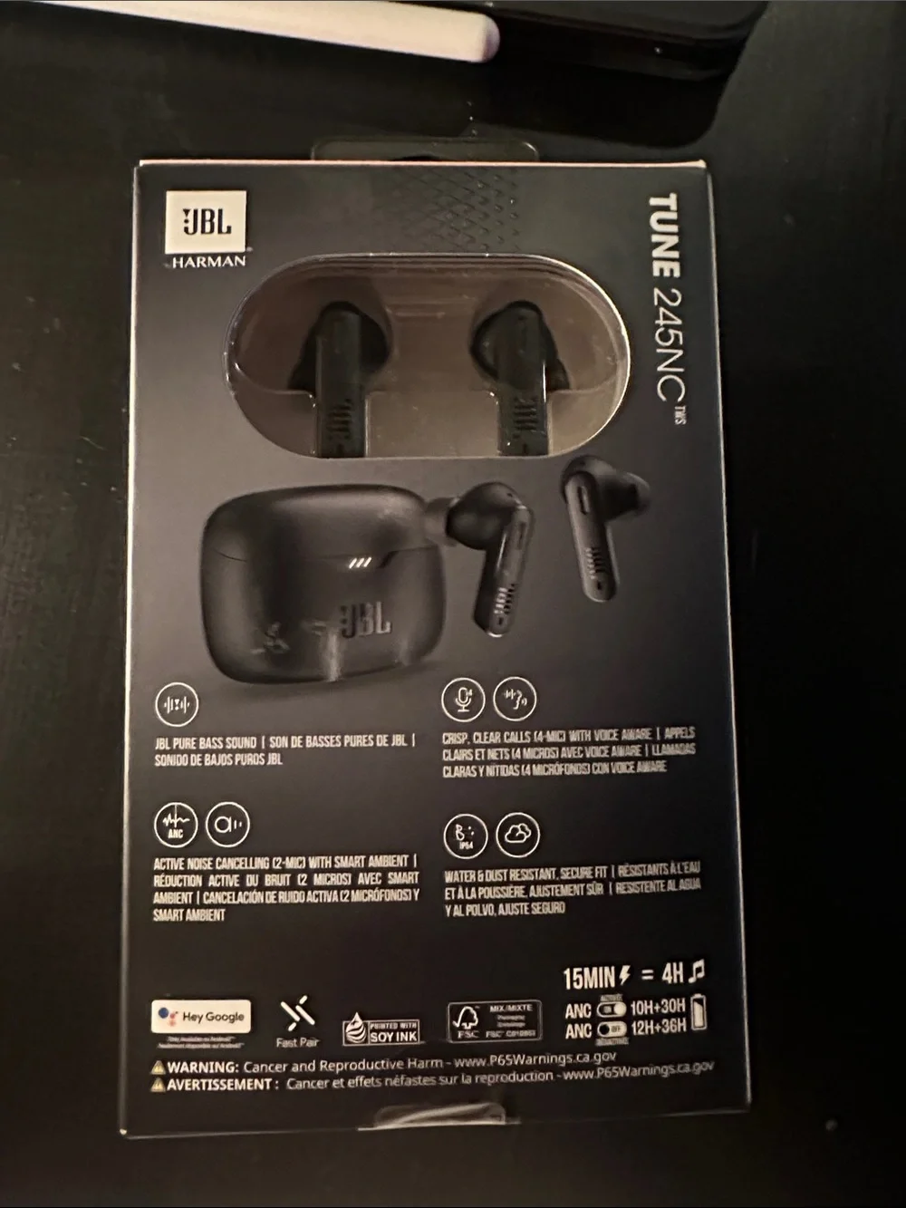JBL Tune 245NC Wireless Earbuds - Black